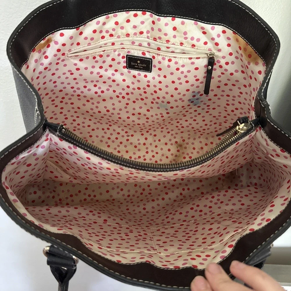 KATE SPADE Wellesley Quinn Black Leather Tote Purse Satchel Large